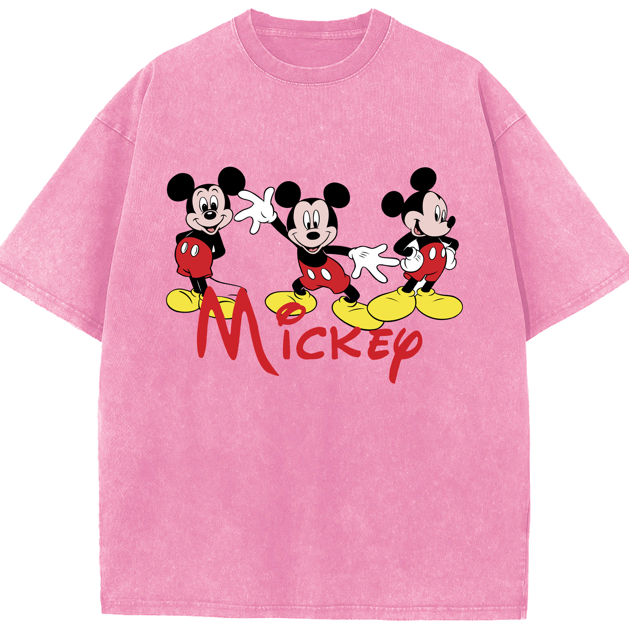 ミッキーマウス Mickey Mouse 綿100% ヴィンテージ風 半袖Tシャツ（フロントプリント）
